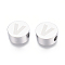 Tarnish Resistant 304 Stainless Steel Beads, Flat Round with Letter, Letter.V, 10x4.5mm, Hole: 2mm