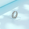 Non-Tarnish Stainless Steel Open Cuff Finger Ring, Curb Chains Shape, Stainless Steel Color, US Size 7 1/2(17.7mm)