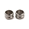 Non-Tarnish 201 Stainless Steel European Beads, Large Hole Beads, Grooved Beads, Column, Stainless Steel Color, 6x3.8mm, Hole: 4.5mm