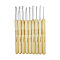 Aluminum Crochet Hooks Needles, with Bamboo Handle, for Braiding Crochet Sewing Tools, Blanched Almond, 135x10mm, Pin: 2~6mm, 9pcs/set