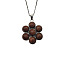 Synthetic Goldstone Flower Pendant Necklaces, 21.65 inch(55cm)