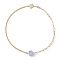 Electroplated Natural Quartz Hexagon Prism Pendant Necklaces, Brass Paperclip Chain & Cuban Link Chain Necklaces, Golden, Sky Blue, 17.72 inch(45cm)