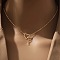 Heart Letter Brass Micro Pave Clear Cubic Zirconia Initial Lariat Necklaces, Golden, Letter L, 13.78~17.72 inch(35~45cm)