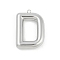 304 Stainless Steel Pendants, Letter Charm, Letter D, 38x26.5x6.5mm, hole: 2.3mm