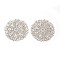 Brass Filigree Joiners Links, Rack Plating, Flower, Platinum, 25x1mm, Hole: 0.5~2mm