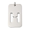 304 Stainless Steel Pendants, with Jump Ring, Rectangle with Hollow Letter Charm, Anti-Tarnish, Laser Cut, Letter H, 49.5x28x1.5mm, Hole: 6.5mm