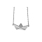 Personalized Stainless Steel Paper Boat-shaped Pendant Necklaces for Women Daily Wear Gift, Silver, 16.54 inch(42cm)