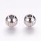 Tarnish Resistant 201 Stainless Steel Beads, Round with Vertical Stripes, Stainless Steel Color, 6x5mm, Hole: 2.5mm