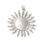 Rack Plating Sun Brass Pendants, with Jump Ring, Long-Lasting Plated, Cadmium Free & Lead Free, Platinum, 34.5x32x2mm, Hole: 3mm