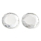 Glass Cabochons, Flat Back & Back Plated, Faceted, Half Round, Clear, 25x4.5mm