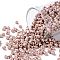 TOHO Round Seed Beads, Japanese Seed Beads, (PF552F) PermaFinish Subtle Pink Metallic Matte, 8/0, 3mm, Hole: 1mm, about 222pcs/10g