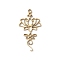 201 Stainless Steel Pendants, Meditation Yoga Lotus Charms, Laser Cut, Real 18K Gold Plated, 24x12x1mm, Hole: 1.4mm