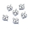 Eco-Friendly Brass Charms, with Cubic Zirconia, Lead Free & Cadmium Free & Nickel Free, Heart, Clear, Real Platinum Plated, 10x8x3mm, Hole: 1.5mm
