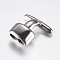 Non-Tarnish 316 Surgical Stainless Steel T Bar Hook Clasps, For Leather Cord Bracelets Making, Stainless Steel Color, 21x19x9mm, Hole: 5mm