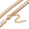 Cubic Zirconia Tennis Necklaces, PVD Vacuum Plating 304 Stainless Steel Jewelry for Women, Golden, Clear, 16.54 inch(42cm)