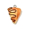 Opaque Resin Pendants, Imitate Bread, with Platinum Iron Loops, Napoleon Pastry, 25.5x18.5x10mm, Hole: 2mm