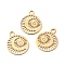 Ion Plating(IP) 316 Surgical Stainless Steel Pendants, Hollow, Flat Round with Sun, Golden, 13x10.5x0.4mm, Hole: 1.5mm