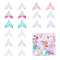 90Pcs 9 Colors Transparent Spray Painted Glass Pendants, with Glitter Powder, Fishtail Shape, Mixed Color, 19x19.5x3.5mm, Hole: 1.2mm, 10pcs/color