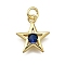 Brass Micro Pave Cubic Zirconia Pendants, Star, Long-Lasting Plated, Lead Free & Cadmium Free, Rack Plating, with Jump Ring, Real 18K Gold Plated, 15x13x3mm, Hole: 3.5mm