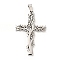 Non-Tarnish 201 Stainless Steel Pendants, Cross with Tree, Stainless Steel Color, 47x31.5x2mm, Hole: 6.5x4mm