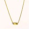 Birthstone Style Brass Cubic Zirconia Rectangle Pendant Necklaces for Women, Golden, Gold, 15.75 inch(40cm)