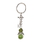 Alloy with Glass Seed Beads Keychain, Angle, Yellow Green, 8.7cm