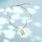 Stainless Steel Pendant Necklaces, Rectangle Tag, Golden, 16.54 inch(42cm)