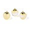 Transparent Glass Apple Pendants, with Enamel, Baking Paint, Gold, 15.5x14x14mm, Hole: 1.2mm