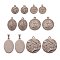12Pcs 6 Style 304 Stainless Steel Pendants, Mixed Shapes, Stainless Steel Color, 2pcs/style