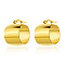 European Style Heart Stud Earrings Gold Plated Stainless Steel Women's Jewelry, Ring, Golden