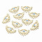 Alloy Enamel Pendant Links Connectors, Cadmium Free & Nickel Free & Lead Free, Light Gold, Eye, White, 16x27x2mm, Hole: 1.5mm