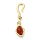Brass S-Hook Clasps, Cadmium Free & Nickel Free & Lead Free, with Natural Carnelian Beads, Snake, Real 18K Gold Plated, 36mm