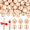 PH PandaHall 80pcs 20mm Snowman Wood Beads, Wooden Beads Ball Snowman Head Snowman Body Beads with 4mm Large Hole Snowman Beads Spacer Beads Loose Beads for DIY Bracelet Necklace Jewelry Christmas