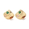 Ion Plating(IP) Brass Micro Pave Cubic Zirconia Stud Earrings for Women, Shell Shape, Real 14K Gold Plated, 13x15mm