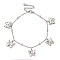 Non-Tarnish 304 Stainless Steel Charm Bracelets for Women, Stainless Steel Color, Bowknot, 7-7/8 inch(20cm)