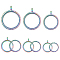 3Pcs 3 Styles Alloy Crystal Rhinestone Locket Pendants, Double sides with Glass, DIY Accessories for Jewelry Pendant Making, Flat Round, Rainbow Color, 33~43x25~35x7~8mm, Hole: 4.8~5mm, 1pc/style