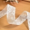 9M Polyester Flower Lace Ribbons, Garment Accessories, Gift Packaging, White, 1-1/8 inch(30mm), about 9.84 Yards(9m)/Roll