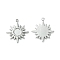 Non-Tarnish 304 Stainless Steel Pendant Cabochon Settings, Sun, Stainless Steel Color, Tray: 4mm, 15.5x13.5x1.5mm, Hole: 1mm