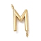 304 Stainless Steel Letter Connector Charms, Real 14K Gold Plated, Letter M, 12x5.5x2mm, Hole: 1.2mm