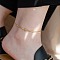 Stainless Steel Charm Anklets for Women, Real 18K Gold Plated, Round, 8.27 inch(21cm)
