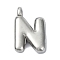 Anti-Tarnish 304 Stainless Steel Pendants, Letter Charm, Letter N, 19.5x13x4mm, Hole: 1.6mm