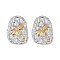 304 Stainless Steel Pendants, Ion Plating(IP), Teardrop with Dragonfly Charms, Real Gold Plated & Stainless Steel Color, 19.5x14x2mm, Hole: 1.4mm