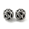 304 Stainless Steel Beads Rhinestone Settings, Large Hole Beads, Round, Letter H, 9.5x8.5x9.5mm, Hole: 4mm, Fit for 0.8mm Rhinestone.