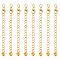 MAYJOYDIY 12Pcs Real 18k Gold Plated Necklace Extenders Chain 2.8inch Gold Plated Extender Chains with Lobster Clasp Heart Charm Removable Brass Chain Extender for Necklace Bracelet Jewelry Making