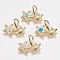 Brass Pendants, with Synthetic Opal, Tortoise with Star, Golden, Mixed Color, 16.5x19x6mm, Hole: 3x5mm