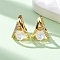Heart Brass Micro Pave Cubic Zirconia Hoop Earrings, Nickel Free, Real 18K Gold Plated, 19x14.5x15.5mm