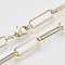 Brass Flat Oval Paperclip Chain Necklace Making, with Lobster Claw Clasps, Light Gold, 24.01 inch(61cm), Link: 18x5.5x1mm