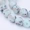 Natural Sesame Jasper/Kiwi Jasper Beads Strands, Round, Frosted, 8~8.5mm, Hole: 1mm, about 45~47pcs/strand, 15 inch