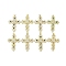 Real 18K Gold Plated Brass Micro Pave Cubic Zirconia Pendants, Cadmium Free & Nickel Free & Lead Free, with Glass, Cross, Mixed Color, 40x28.5x3mm, Hole: 3.2x3.7mm
