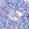 Transparent Crackle Acrylic Beads, Drawbench Style, Round, Two Tone, Medium Slate Blue, 10x9.5mm, Hole: 2mm, 909pcs/500g